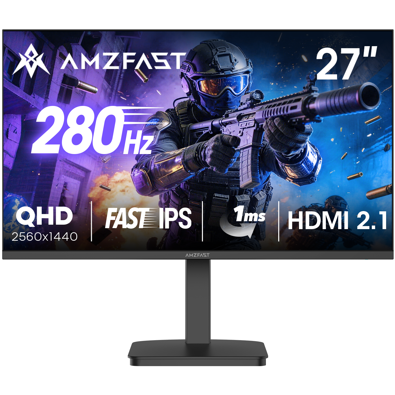 AMZG27F5Q Pro, 27" Gaming Monitor 280Hz WQHD 3440x1440p 280Hz
