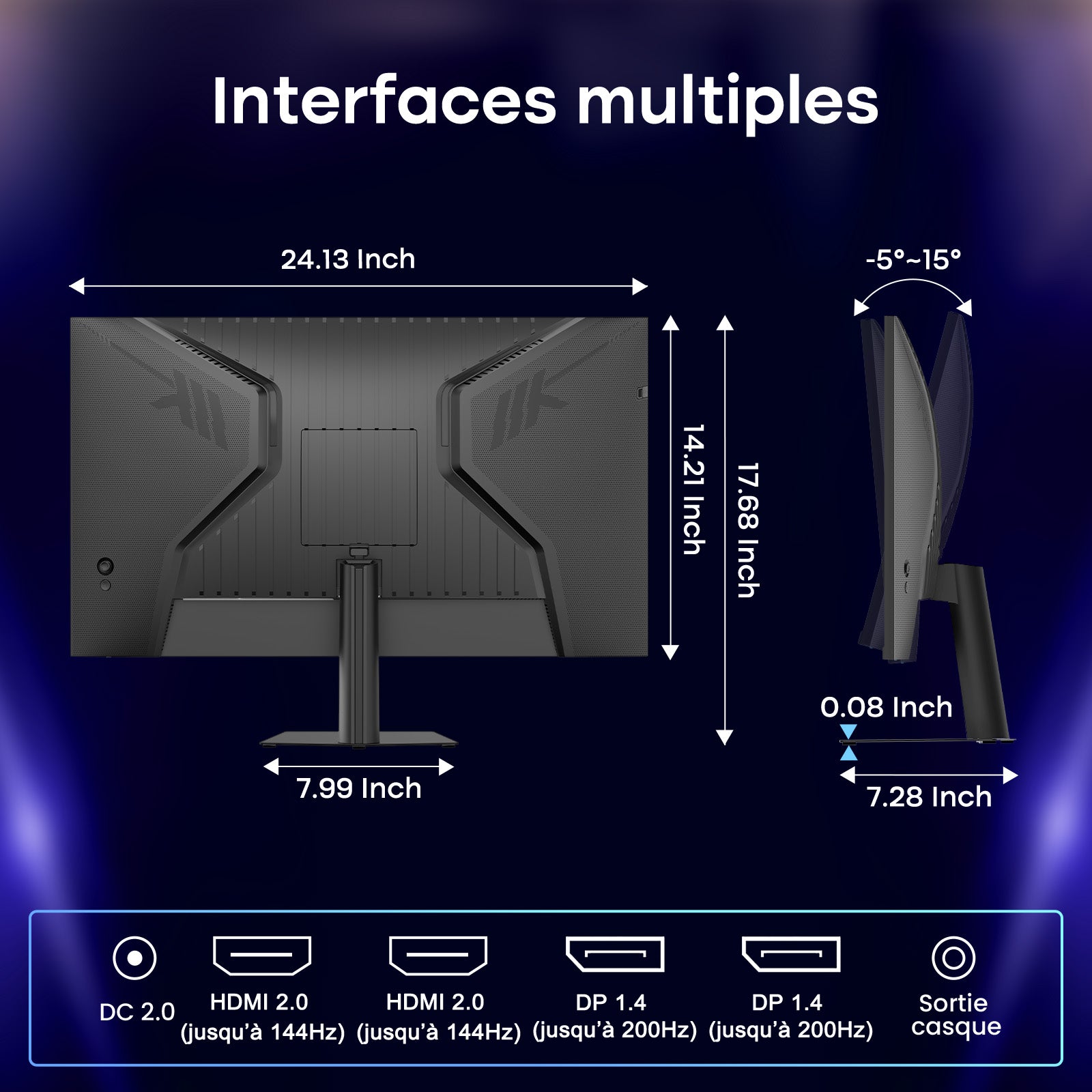 AMZG27F5Q, 27" Gaming Monitor QHD 2560x1440p 200Hz