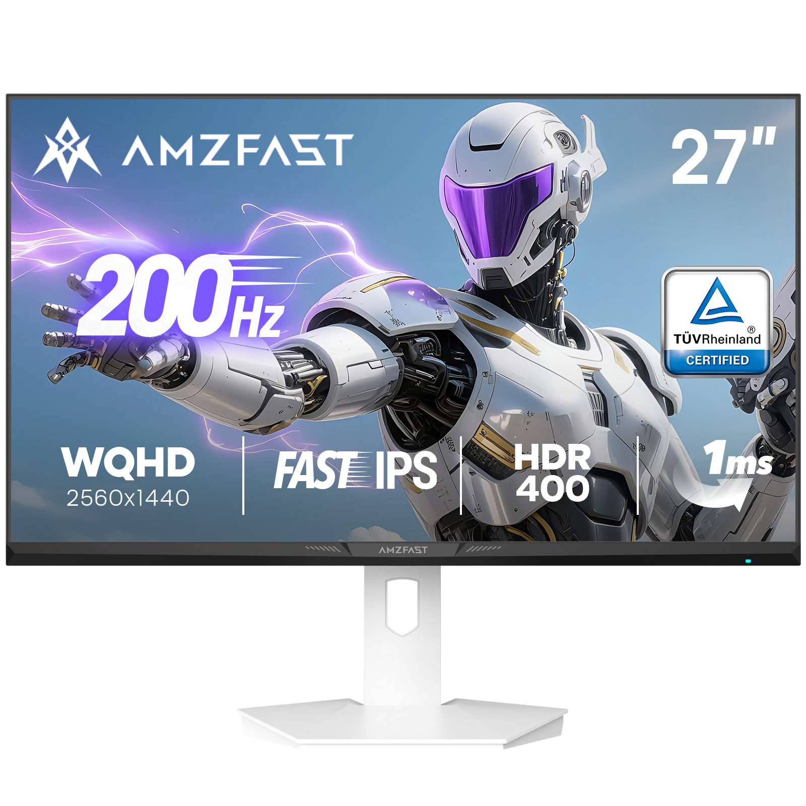 AMZFAST AMZ27F6Q 27インチモニター AMZFast 白 ゲーミングモニター 27インチ WQHD 200Hz Fast IPS HDR400