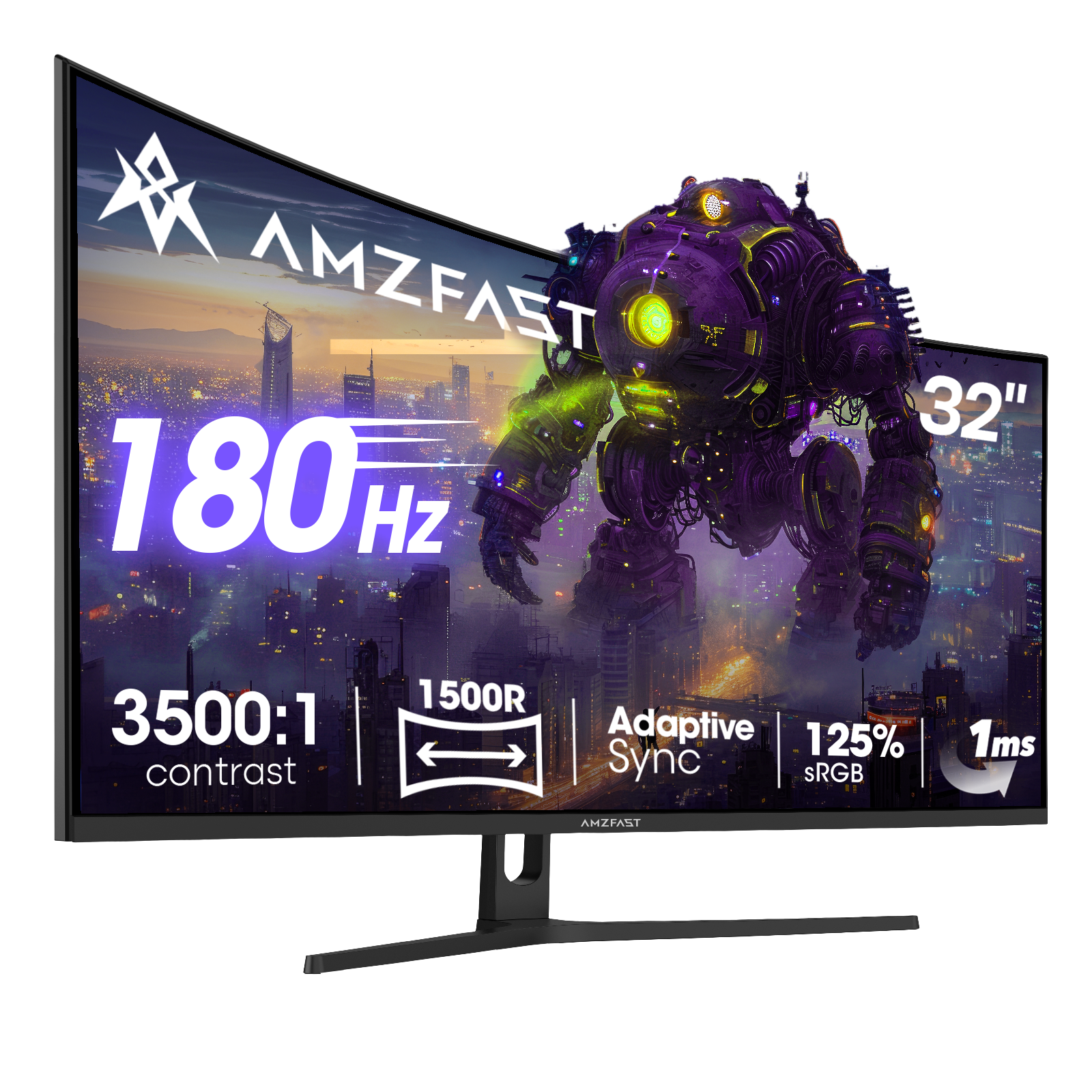 AMZFAST 32インチ 湾曲モニター AMZG32C1Q AMZFAST 34 inch Curved Gaming Monitor 180Hz QHD 2560x1440p 1ms