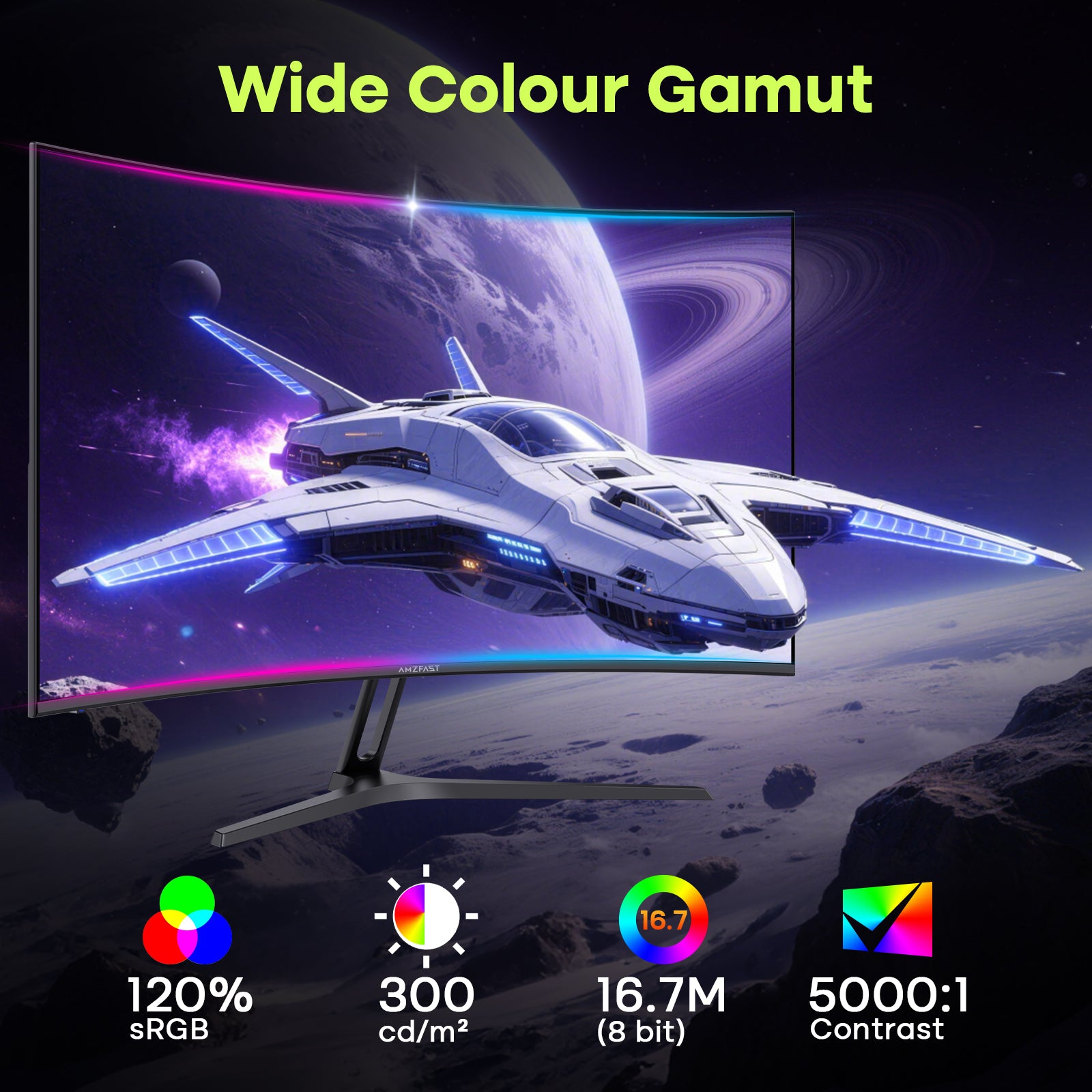 AMZG27C1Q, 27" Curved Gaming Monitor 180Hz QHD