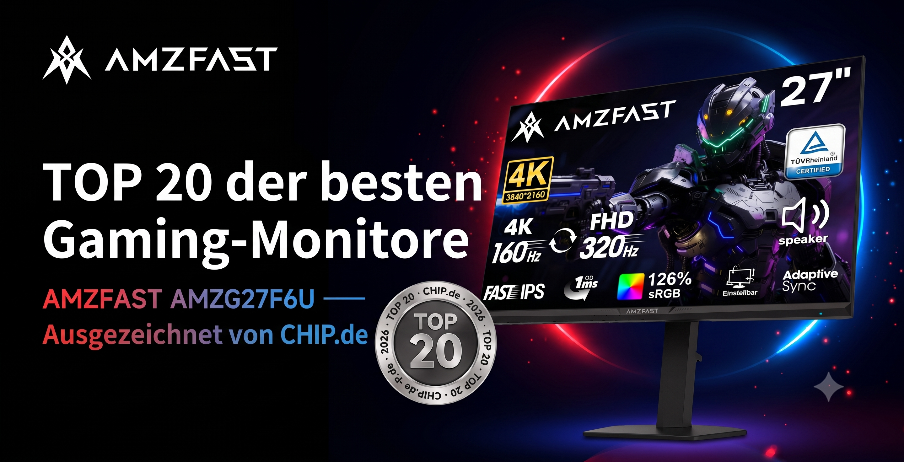 AMZFAST AMZG27F6U unter den Top 20 der besten Gaming-Monitore laut CHIP.de