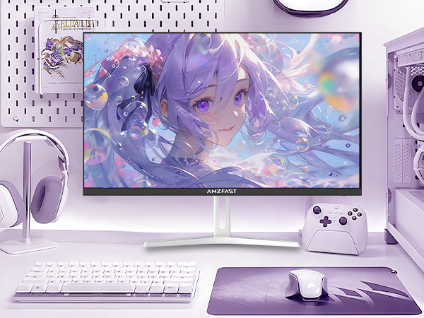AMZFast 白 ゲーミングモニター 24インチ 200Hz Fast IPS HDR PS5対応