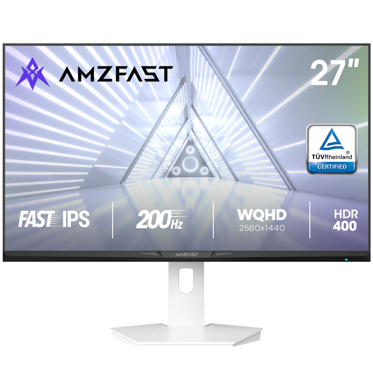 AMZFAST 27 Inch White Gaming Monitor 200Hz WQHD 2560x1440p Fast