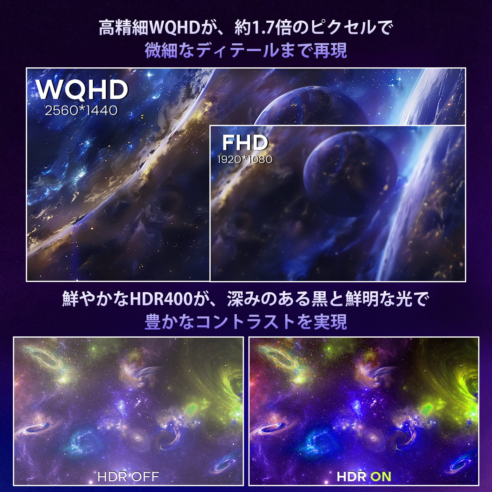 AMZG27F6Q Max - 27インチ 320Hz ゲーミングモニター WQHD