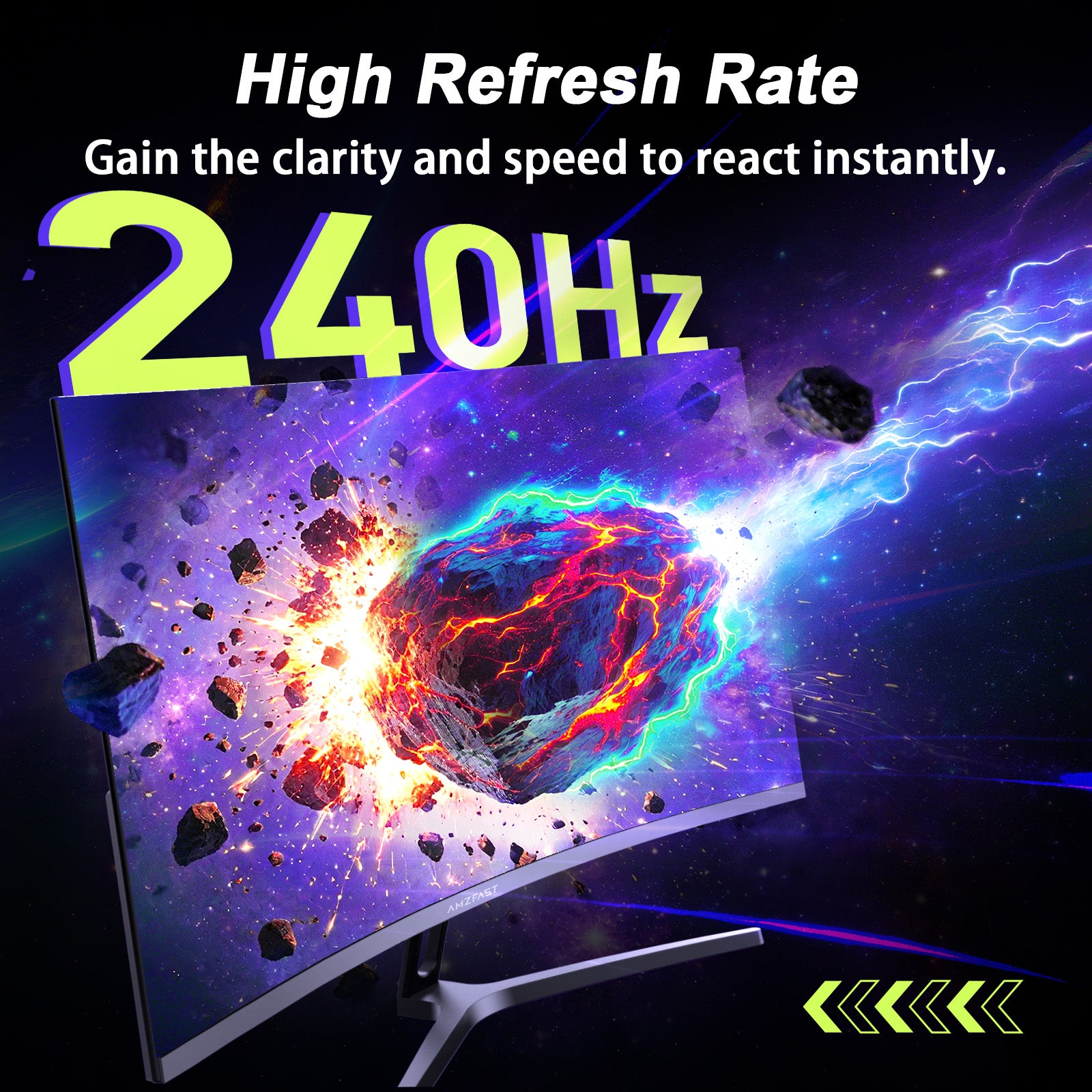 AMZFAST 32 inch 240Hz Curved Gaming Monitor - FHD 1080p 1ms MPRT