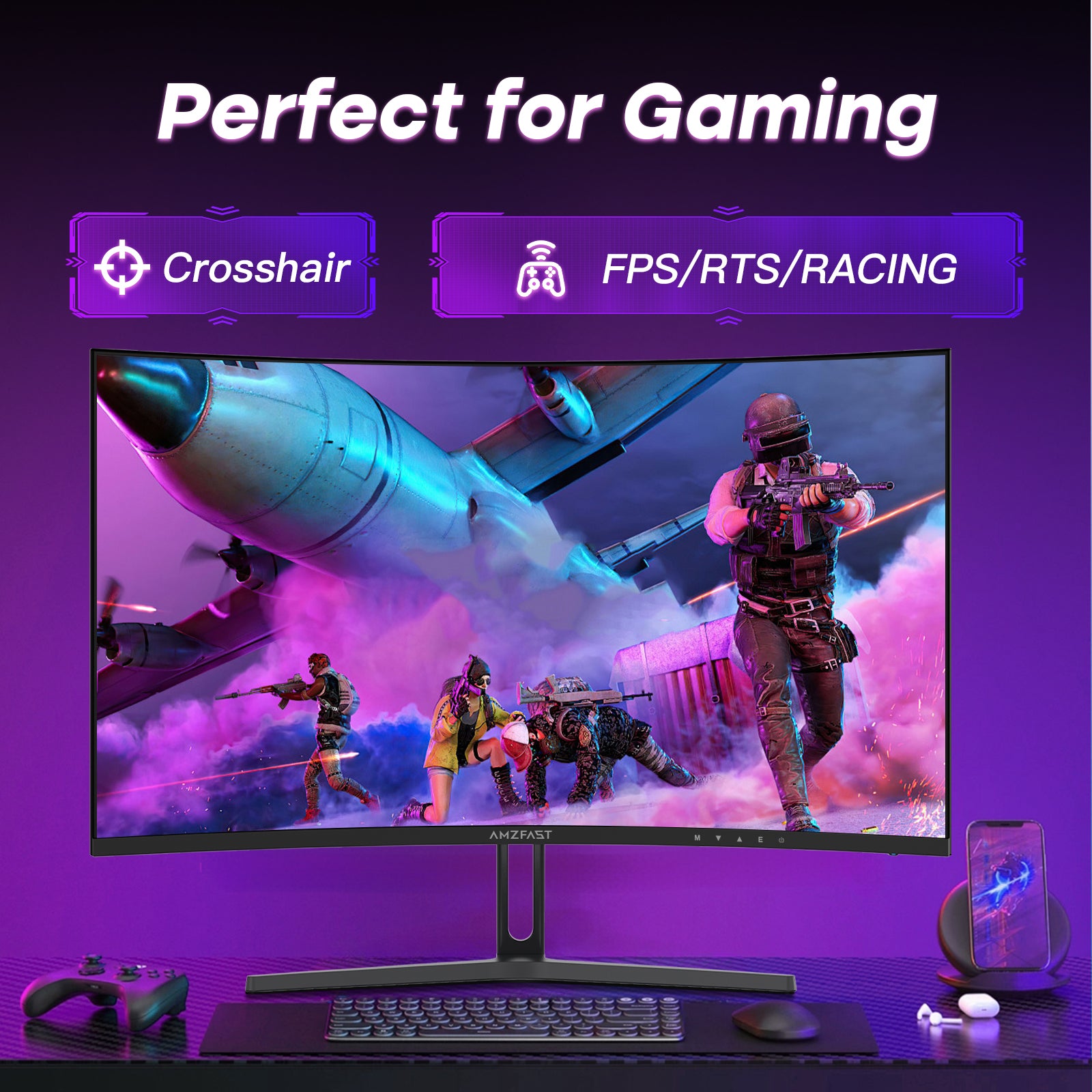 AMZG32C1Q, 32" Curved Gaming Monitor 180Hz QHD