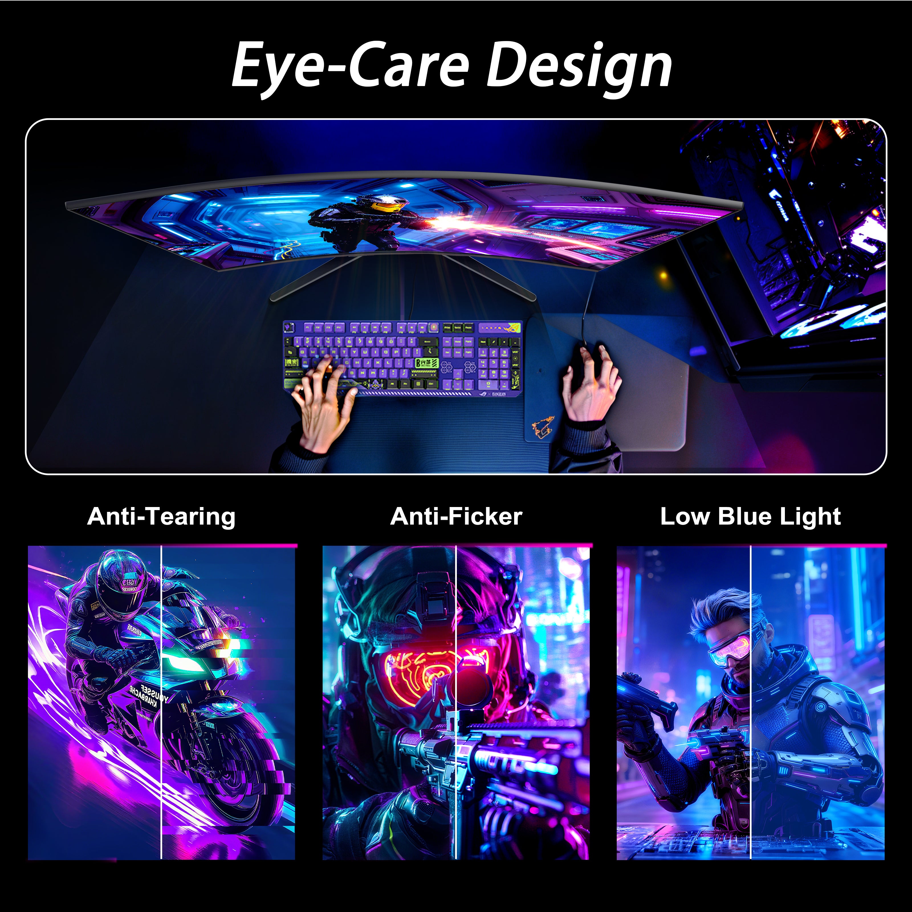AMZFAST 32 inch 240Hz Curved Gaming Monitor - FHD 1080p 1ms MPRT