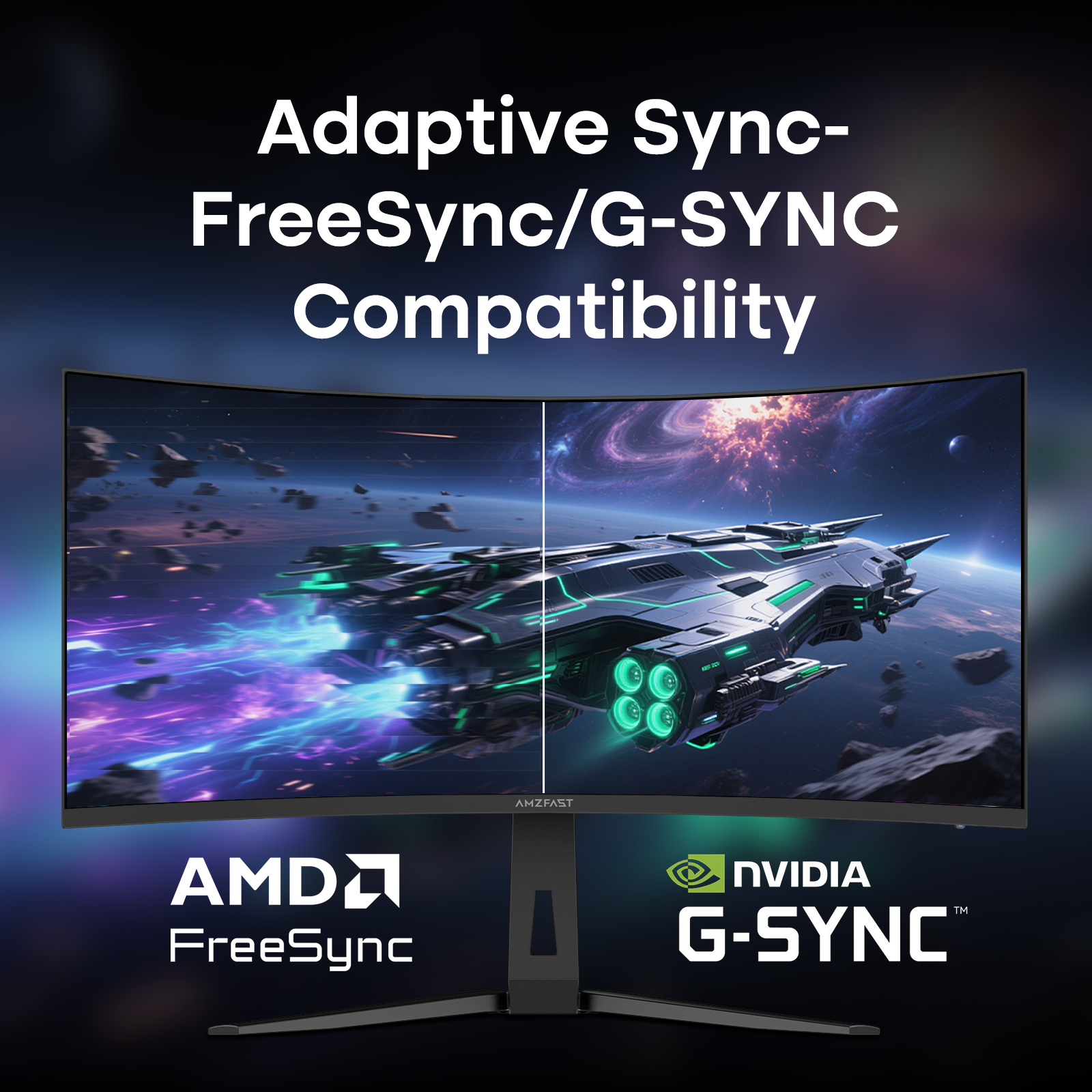 AMZG34C8Q, 34" Ultrawide Curved Gaming Monitor UWQHD 3440x1440p 200Hz
