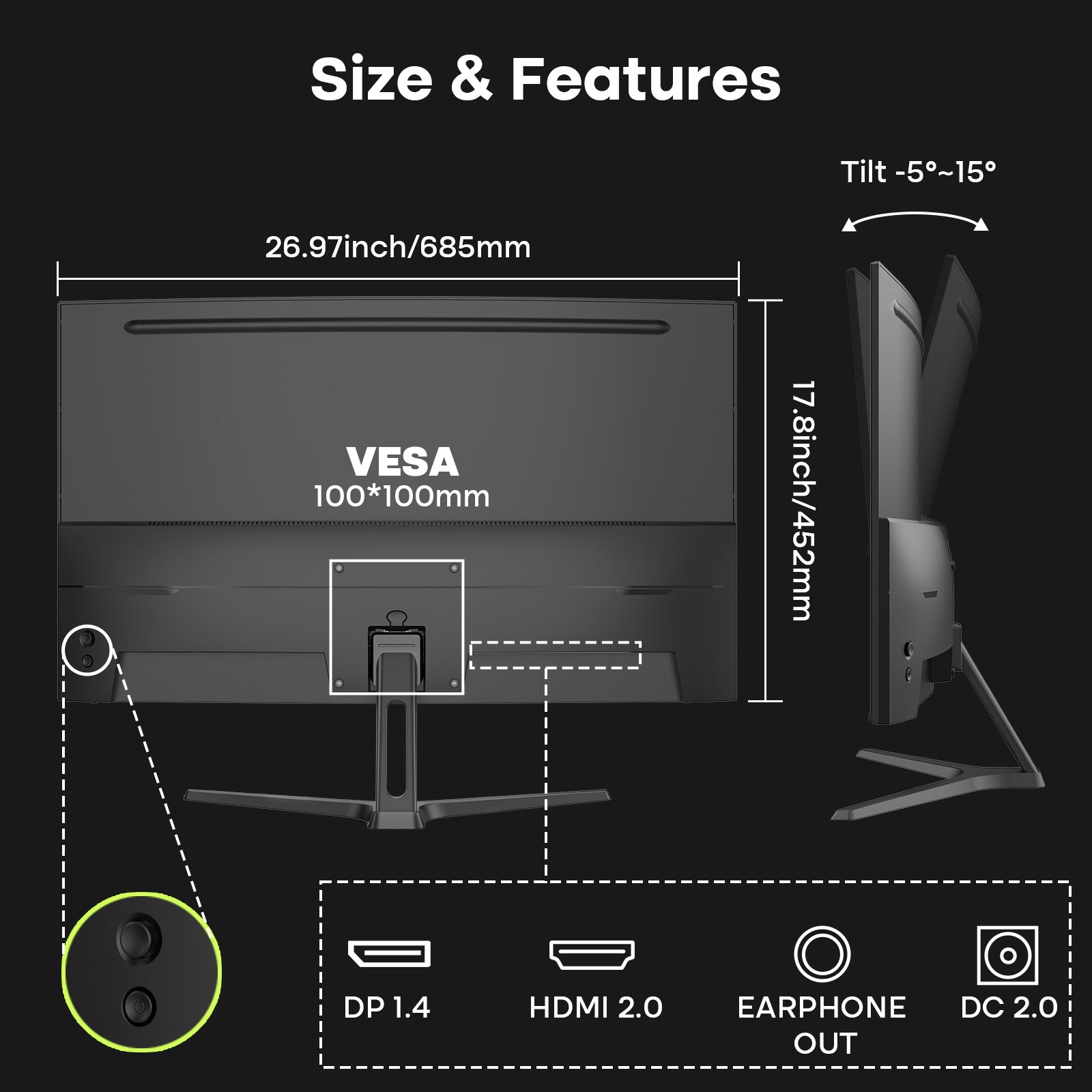 AMZG27C1Pro, 27" Curved Gaming Monitor 240Hz FHD