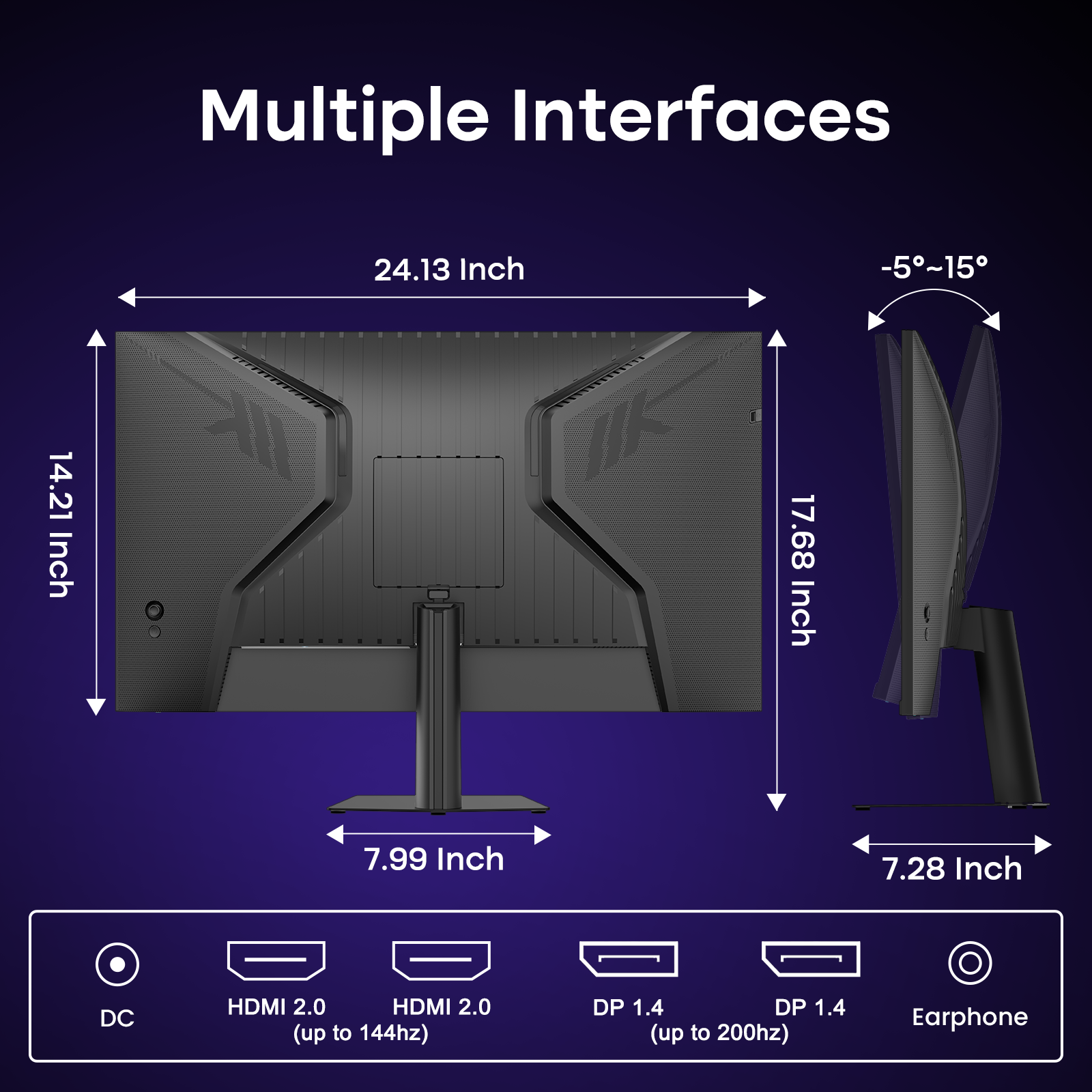 AMZG27F5Q, 27" Gaming Monitor QHD 2560x1440p 200Hz
