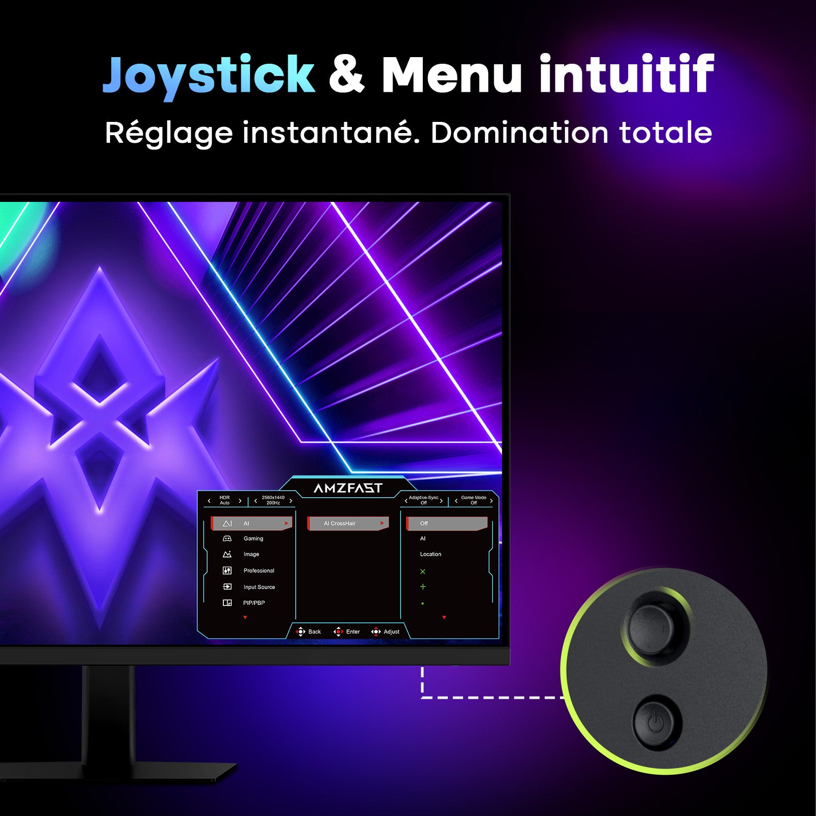 AMZG27F5Q, 27" Gaming Monitor QHD 2560x1440p 200Hz