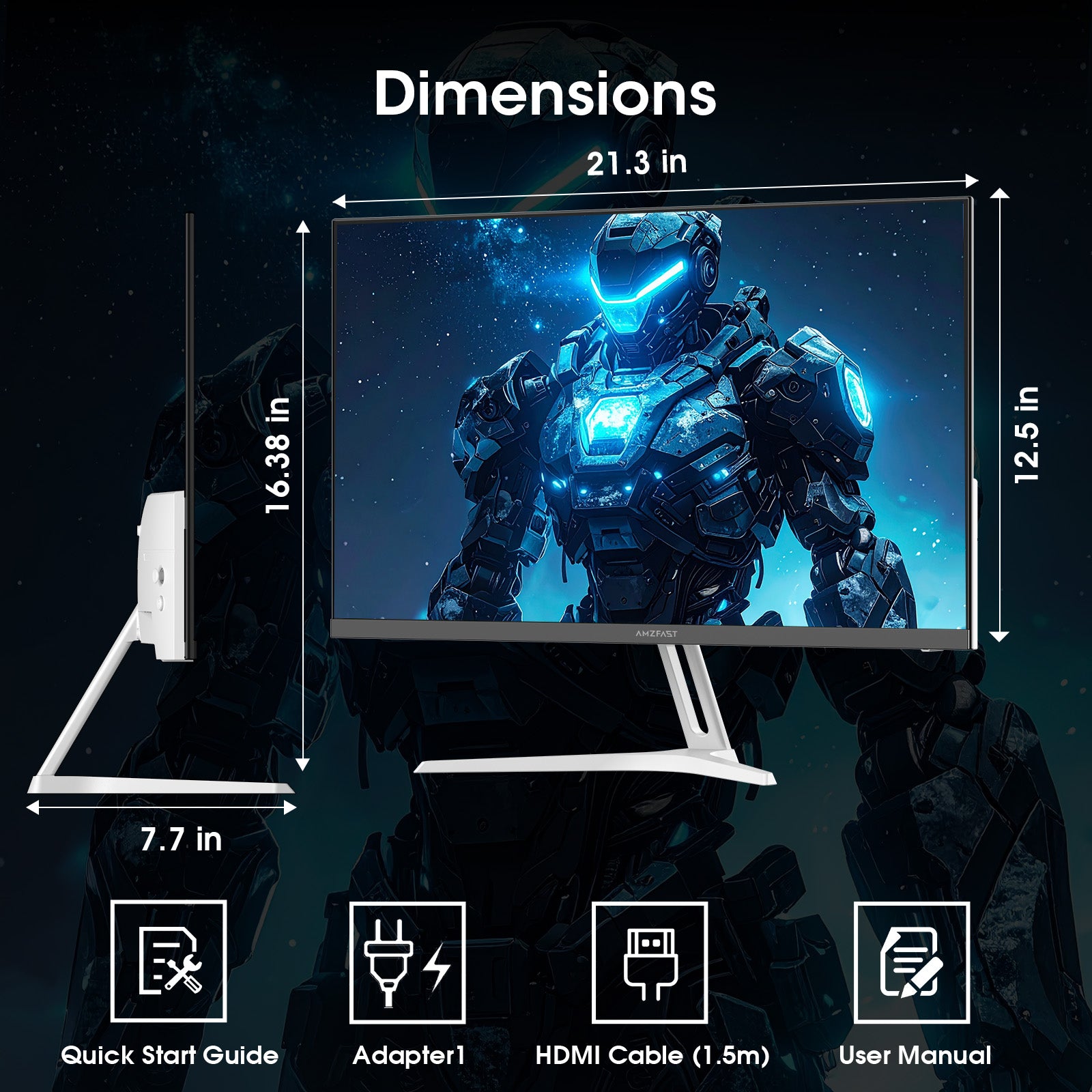 AMZG24X1W, 24" White Gaming Monitor FHD 200Hz