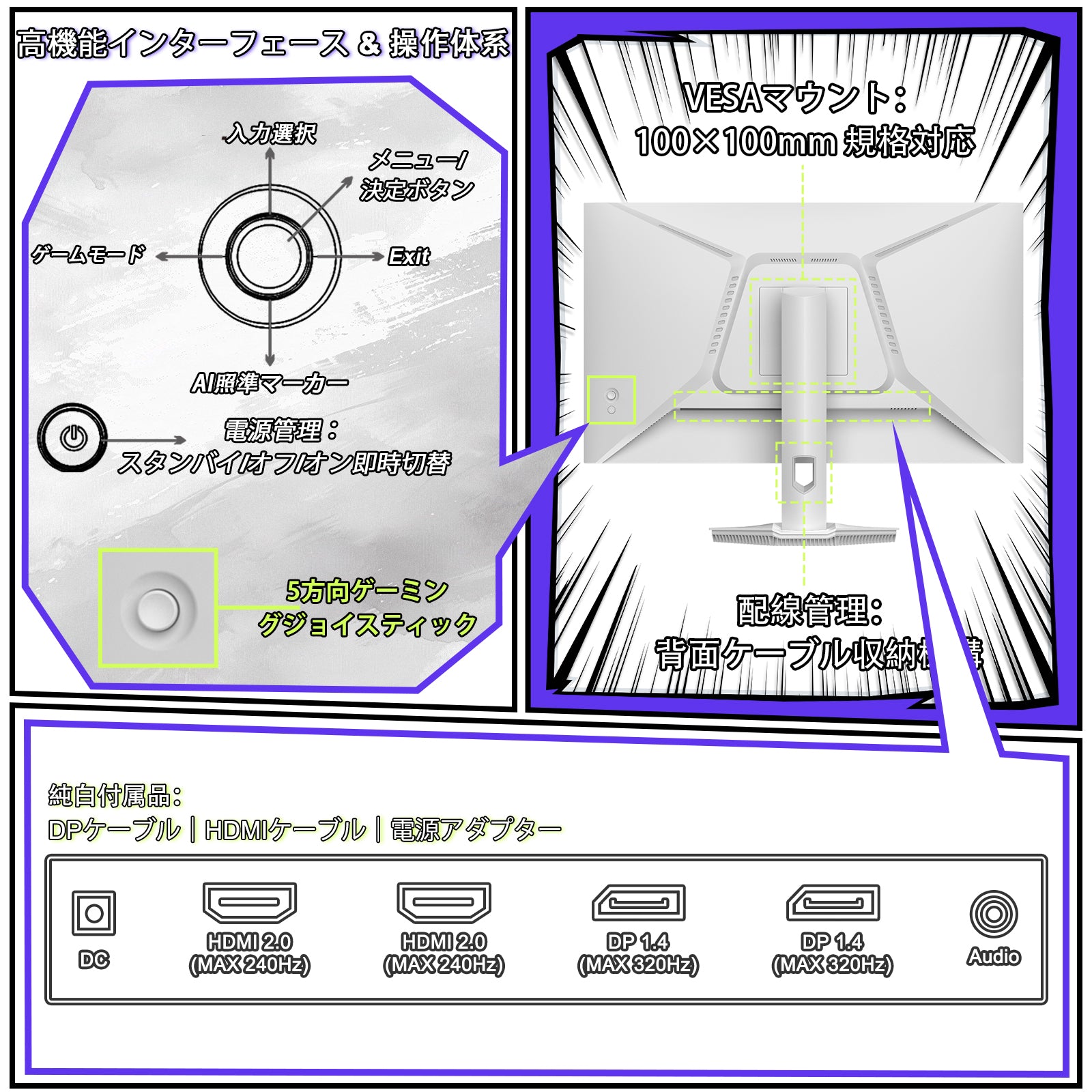 AMZG25F6F - 24.5inch 320Hz White Gaming Monitor Fast IPS