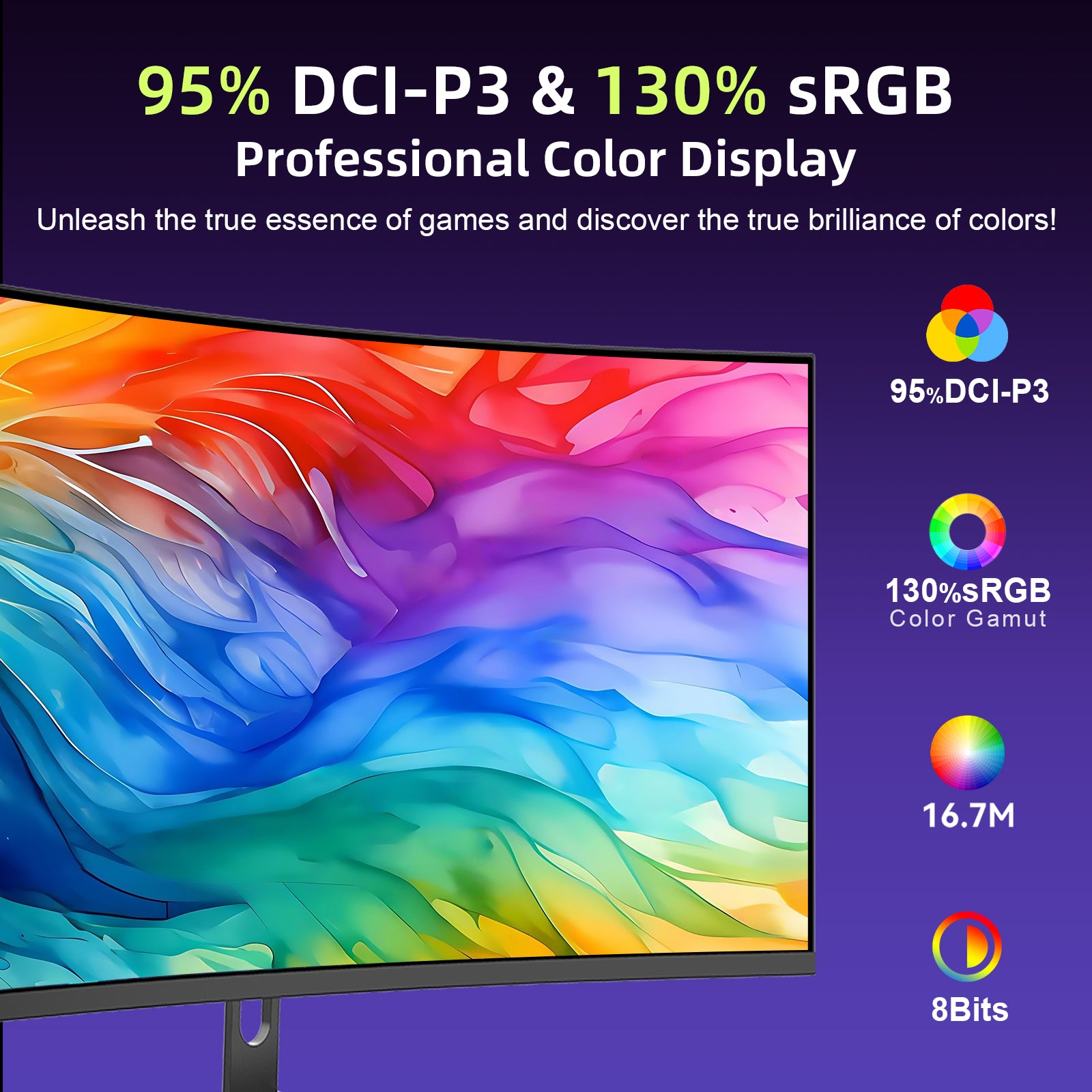 AMZFAST 34 inch Ultrawide Curved Gaming Monitor 165Hz UWQHD