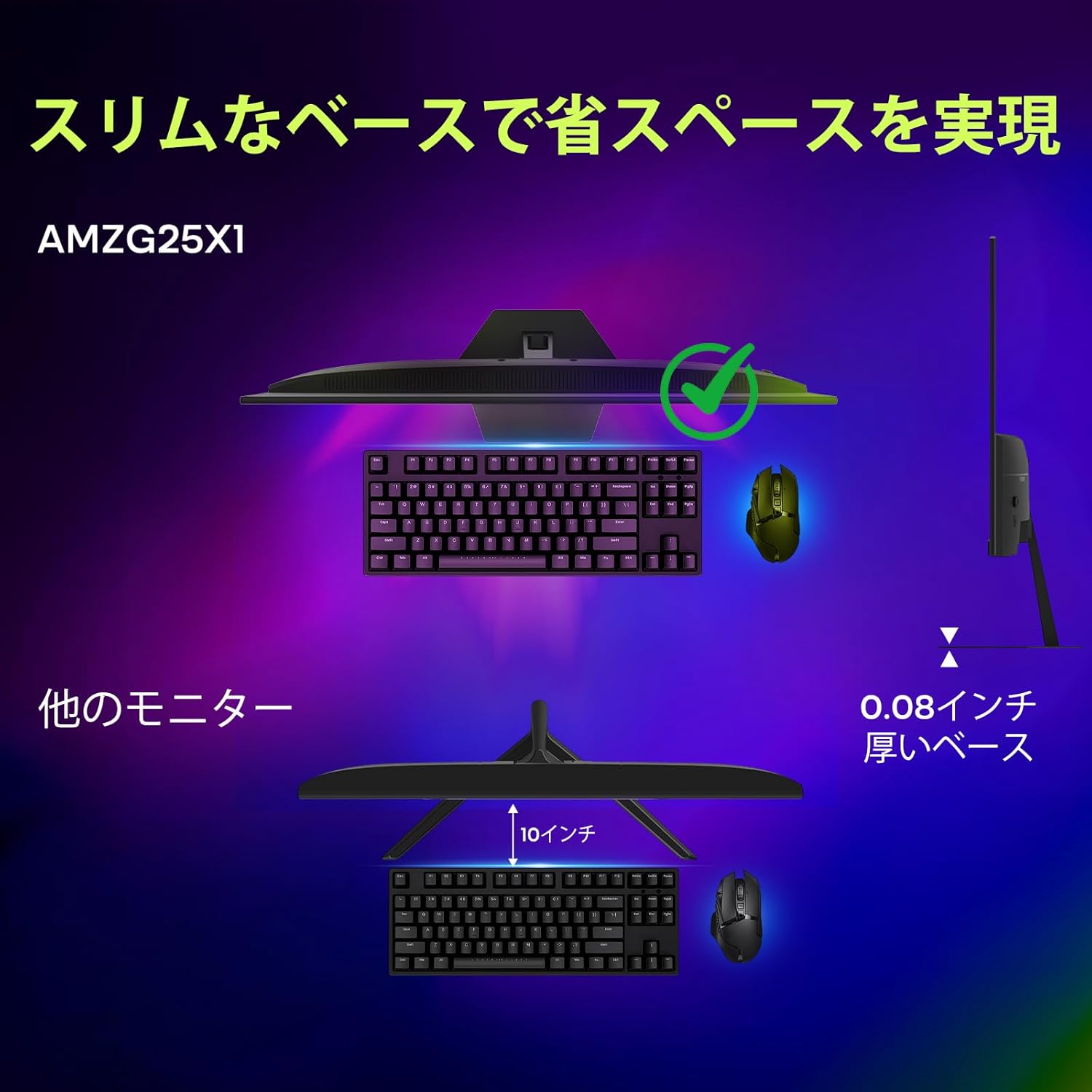 AMZFast ゲーミングモニター 24.5インチ 200Hz Fast IPS 1ms(MPRT) HDR