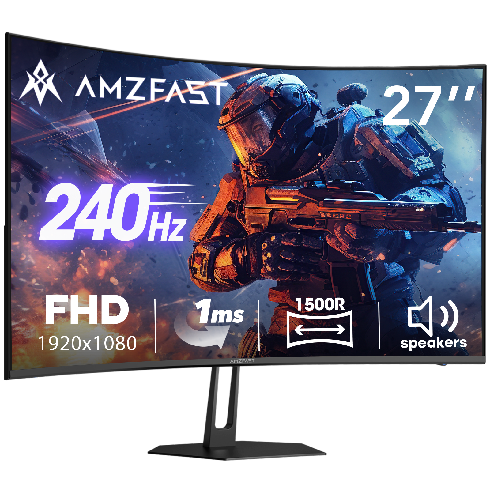 AMZG27C1 Pro 湾曲　ゲーミングモニター　27インチ AMZFAST 27