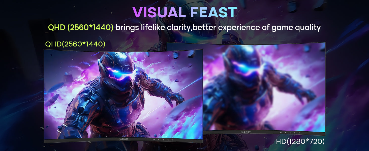 AMZFAST 34 inch Curved Gaming Monitor 180Hz QHD 2560x1440p 1ms