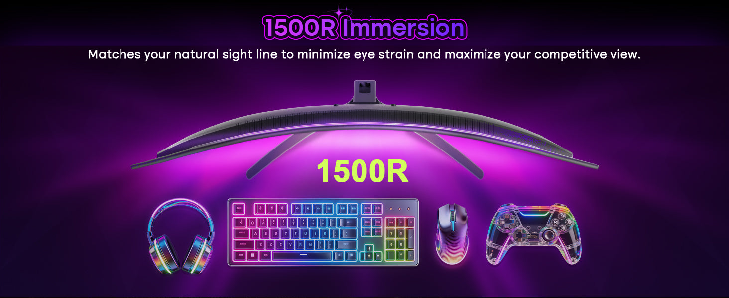 AMZFAST 34 inch Curved Gaming Monitor 180Hz QHD 2560x1440p 1ms