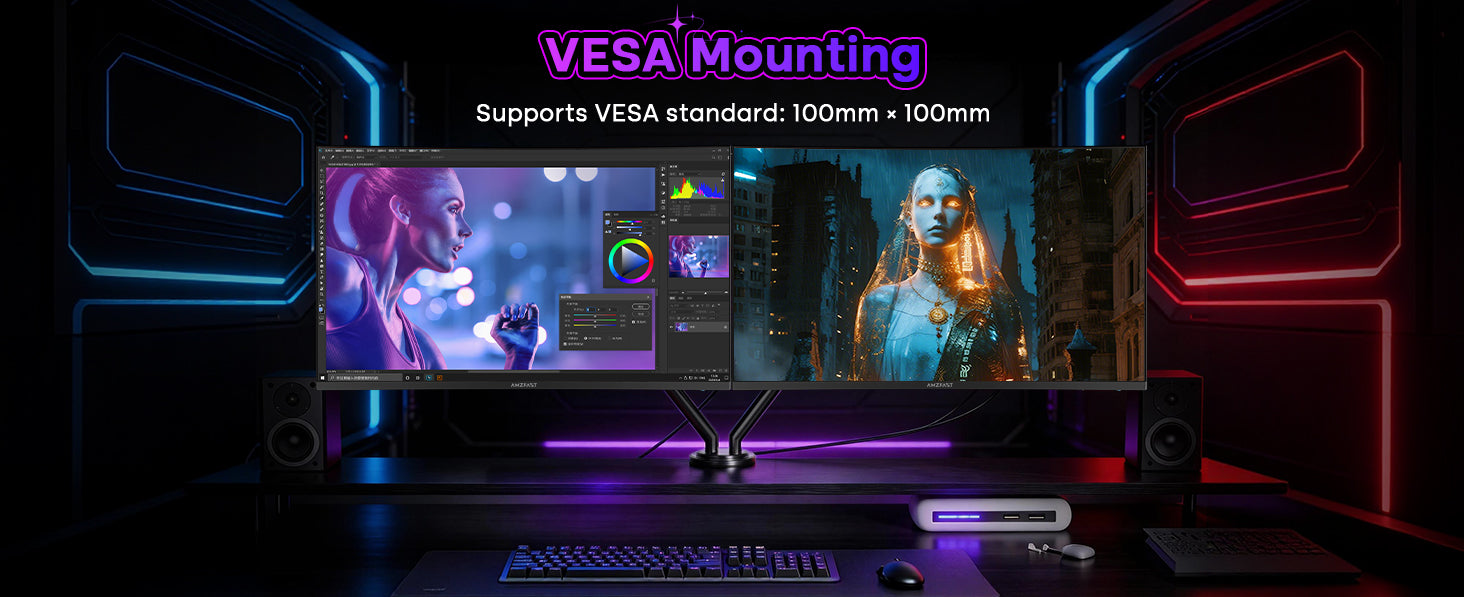 AMZFAST 34 inch Curved Gaming Monitor 180Hz QHD 2560x1440p 1ms