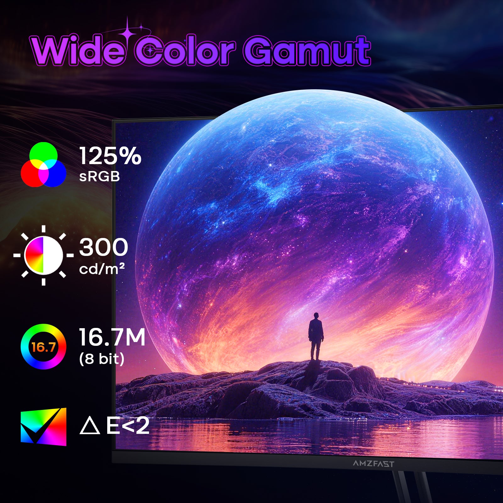 AMZFAST 34 inch Curved Gaming Monitor 180Hz QHD 2560x1440p 1ms