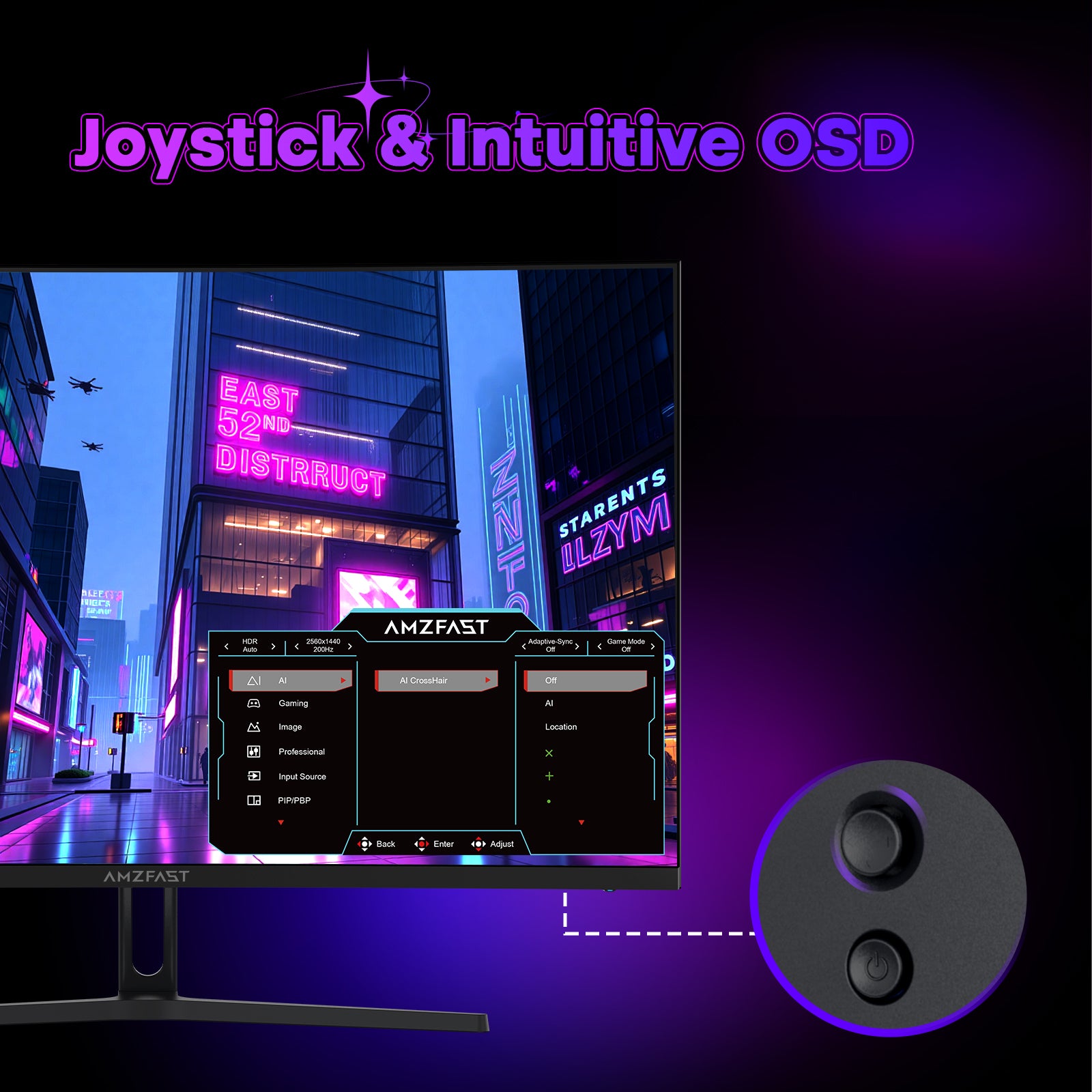 AMZFAST 34 inch Curved Gaming Monitor 180Hz QHD 2560x1440p 1ms