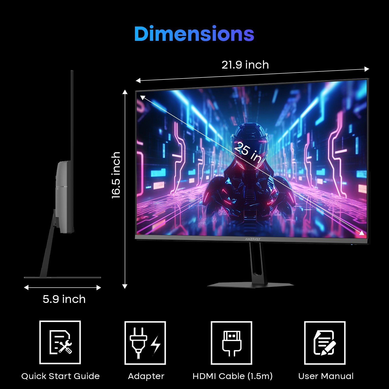 AMZG25X1, 25" Gaming Monitor 200Hz FHD Fast IPS