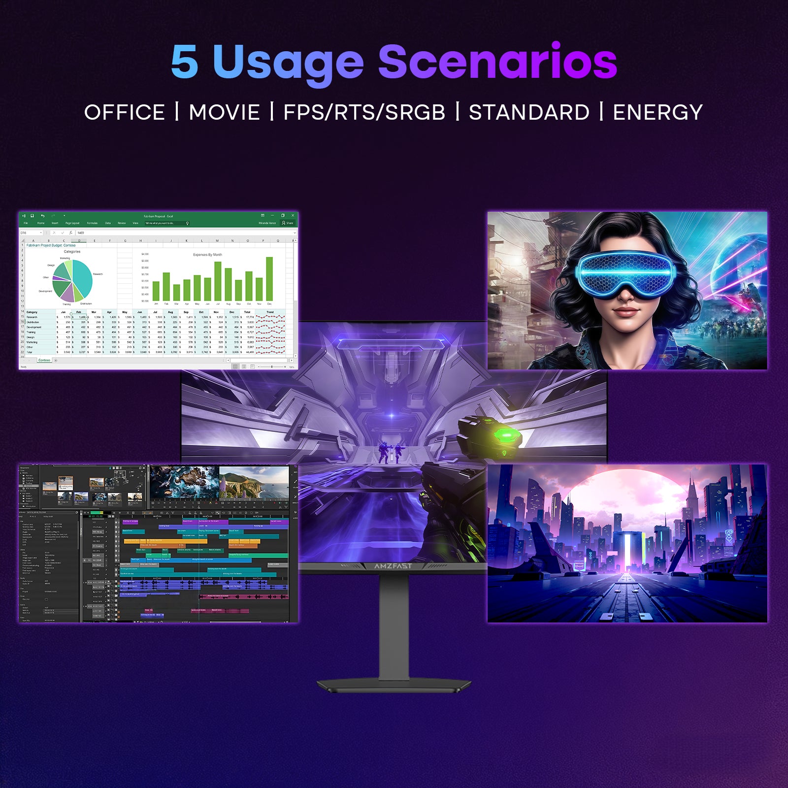 AMZG27F6U, 27" 4K Dual Mode Gaming Monitor - 160Hz UHD or 320Hz FHD