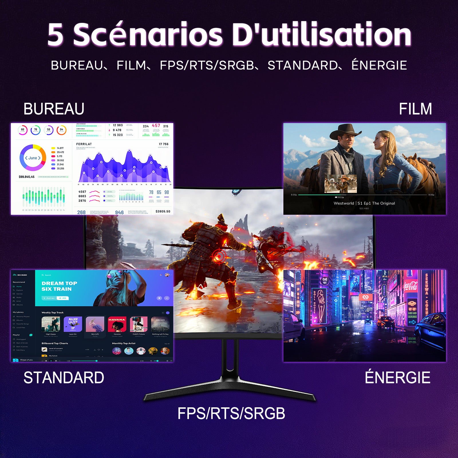 AMZG24C1 Pro, 24" Curved Gaming Monitor 240Hz FHD